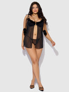 Marilyn Marabou & Mesh Babydoll & G-String Set
