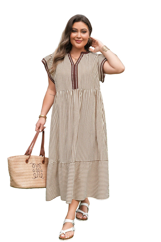 Flutter Sleeve Maxi PLUS Dress